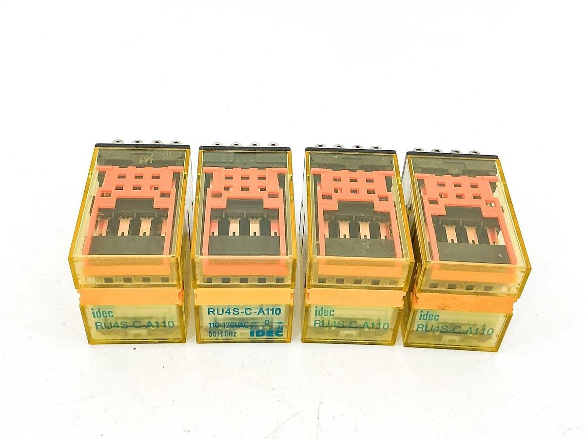 New Lot of 4 IDEC RU4S-C-A110 Relay 110V 6A - No Box