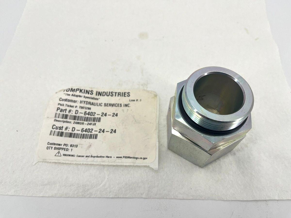 New Tompkins Industries D-6402-24-24 Hydraulic Hose Fitting Adapter