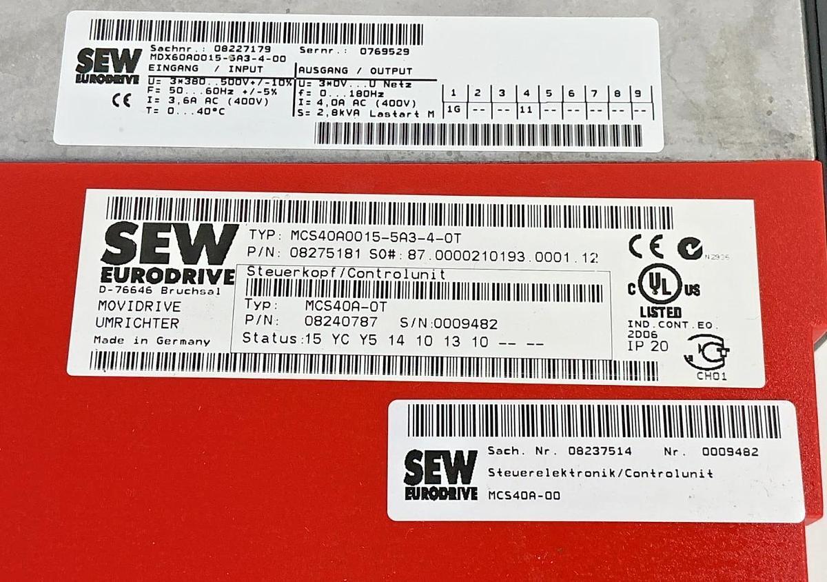 New SEW Eurodrive 08275181 MOVIDRIVE Compact Drive MCS40A0015-5A3-4-0T - No Box