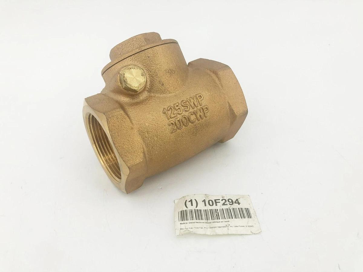 New Zoro Select 10F294 Bronze Swing Check Valve 1-1/2" NPT