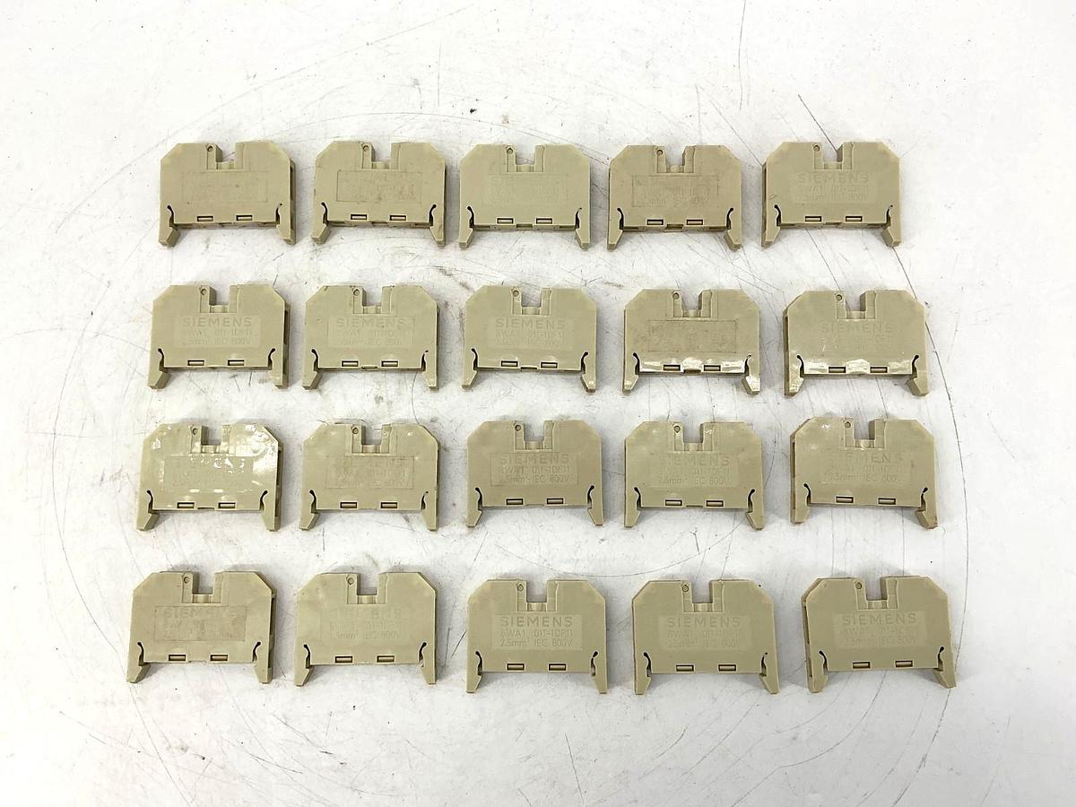 Used Lot of 20 Siemens 8WA1011-1DF11 Terminal Block 600V 22-12AWG 800V 8WA1 011-1DF11