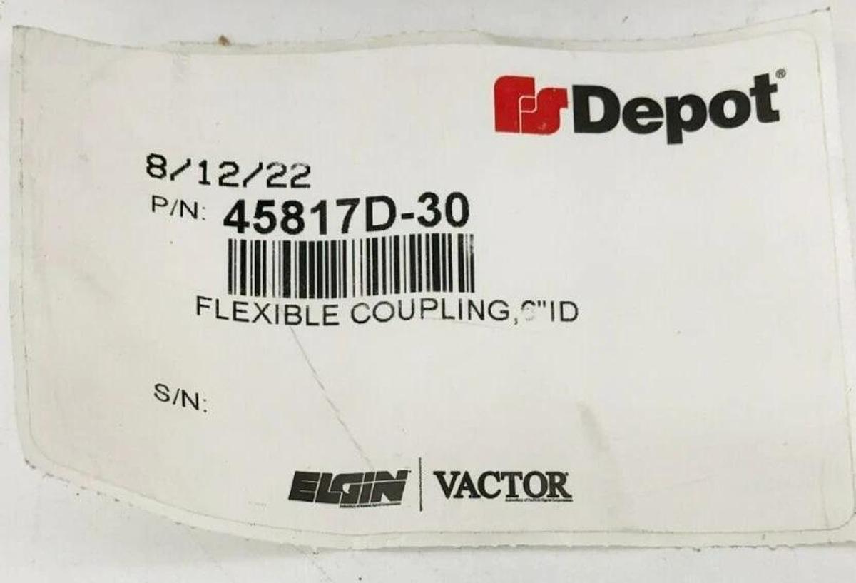 New Vactor 45817D-30 Flexible Coupling 6" ID