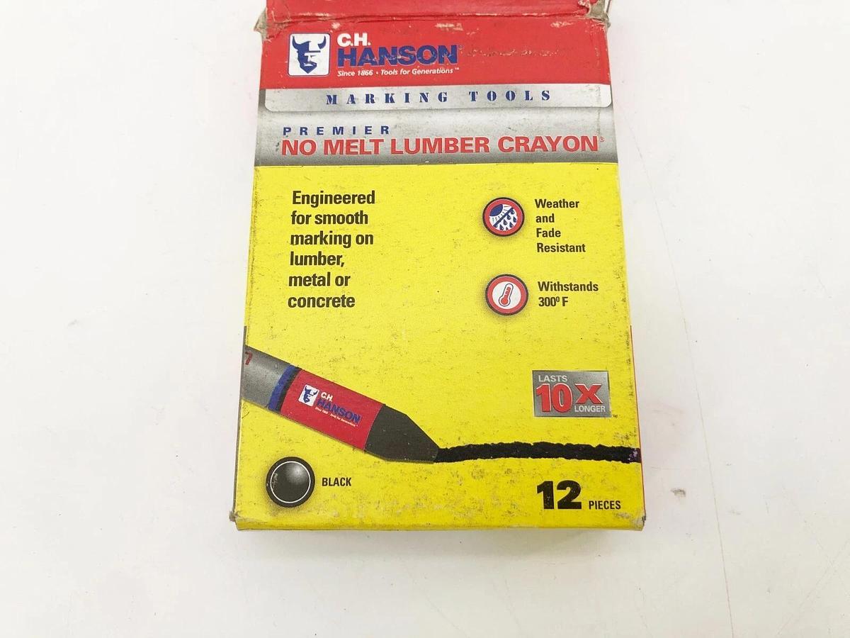 Lot of 23 New CH Hanson 10384 No-Melt Lumber Crayons Black