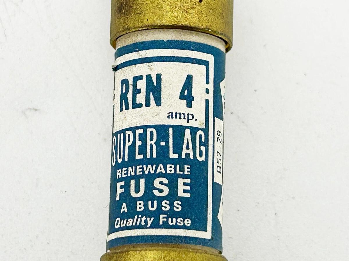 New Lot of 2 Bussmann Ren 4 Super Lag Renewable Fuse 4A 250V