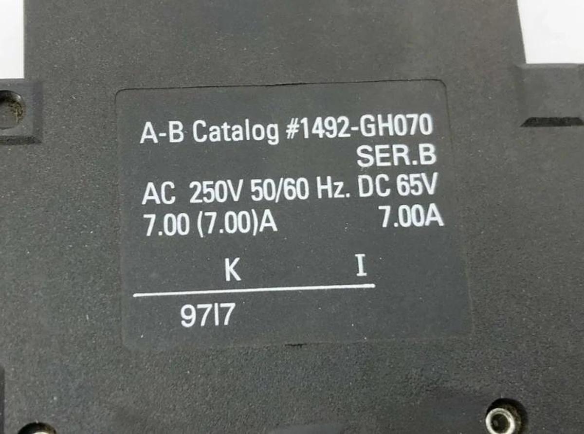 New Allen-Bradley 1492-GH070 Ser. B Circuit Breaker 7A 250VAC 65VDC - No Box