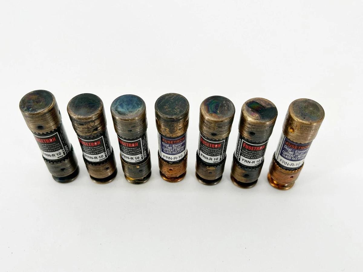 Lot of 7 Bussmann FRN-R-10 Dual Element Time Delay 10A 250V