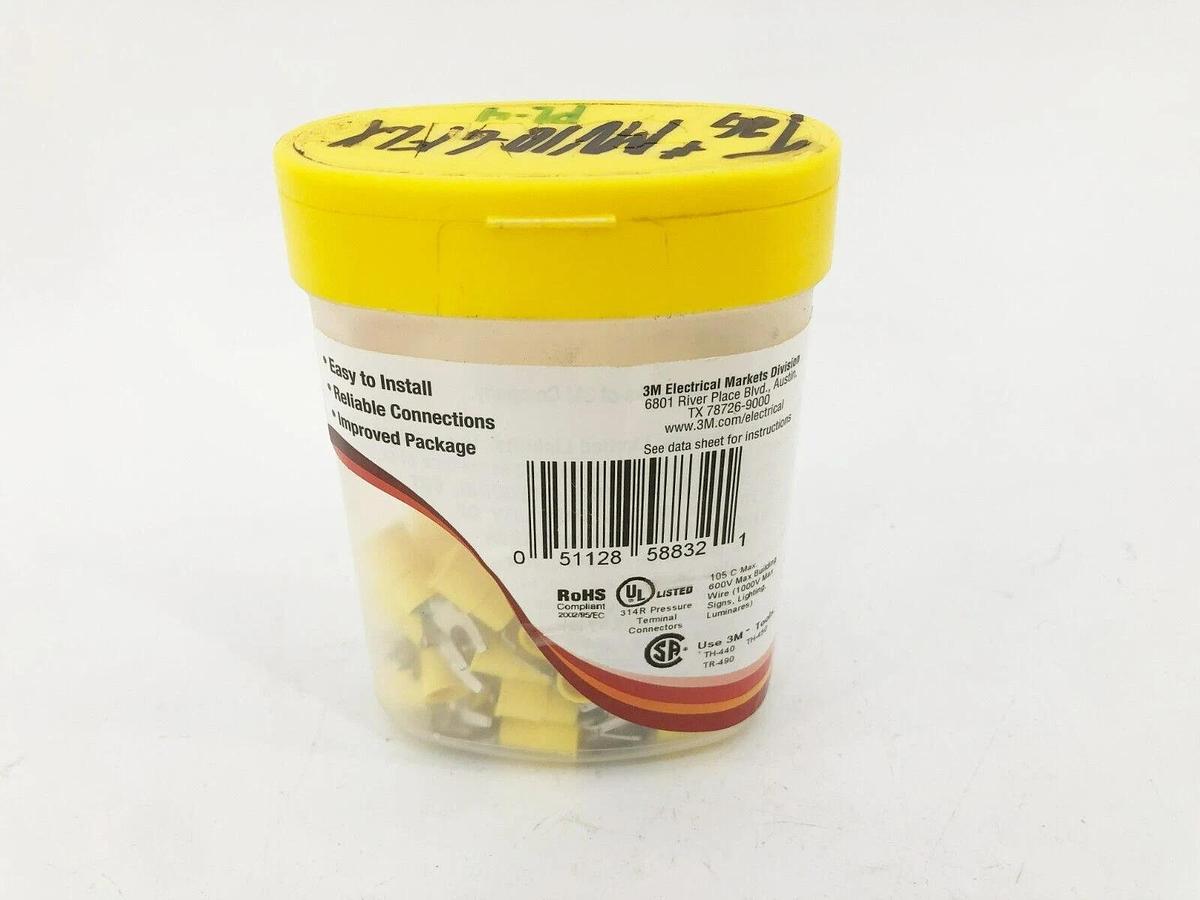 New 3M Scotchlok MV10-6FLX Locking Fork Terminals 12-10 AWG #6 Stud (Pack of 50)