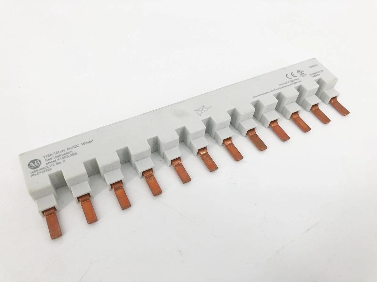 New Allen Bradley 1489-AMCL112 Ser. D Busbar 115A 1000VDC/DC 12-Pin - No Box