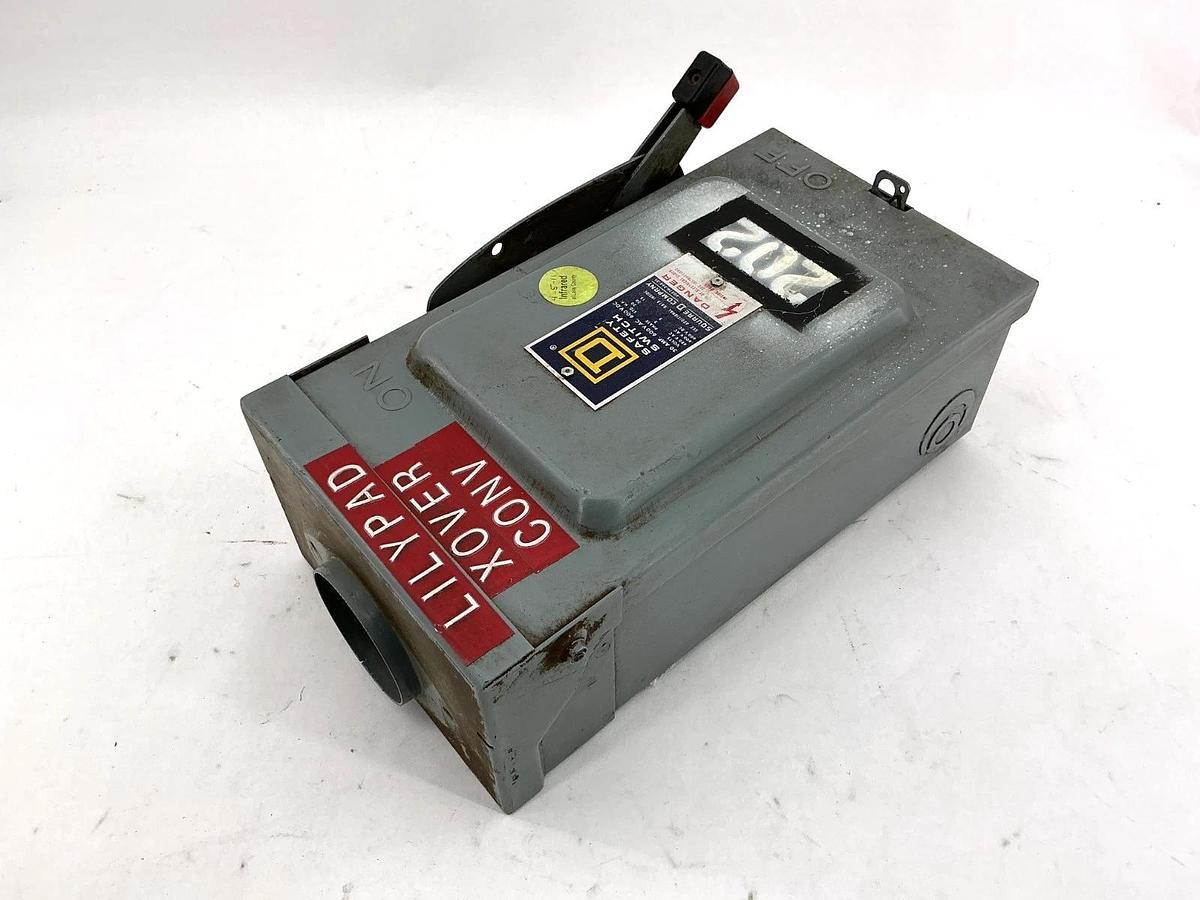 Used Square D HU361RB Ser E1 Safety Switch Single Throw Non Fusible 3-Pole 30A 600V