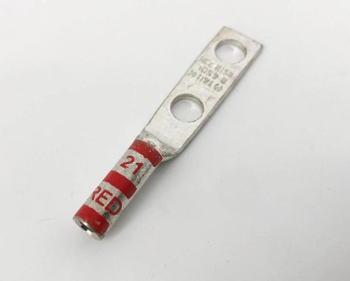 Lot of 11 New Thomas & Betts 54851BEPH Lugs 2-Hole 8STR-23N Red 21 - No Box