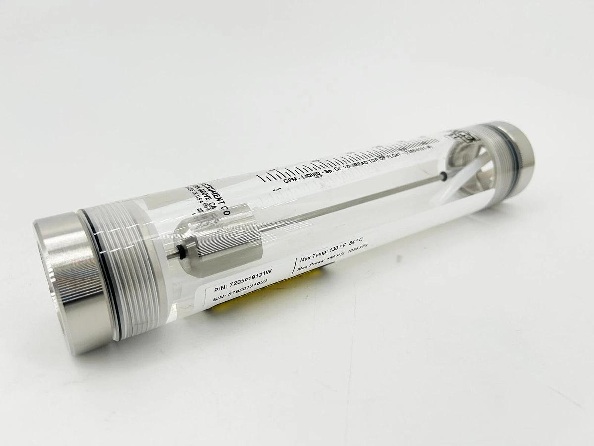 New King Instrument Company 7205019121W Flowmeter 150PSIG 30.5GPM 1" 10:1 Ratio