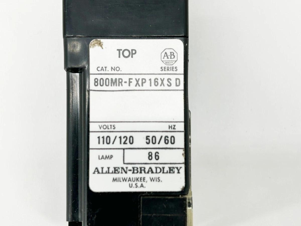 Used Allen Bradley 800MR-FXP16XSD Pushbutton Switch 22MM 2 Position Red 120V