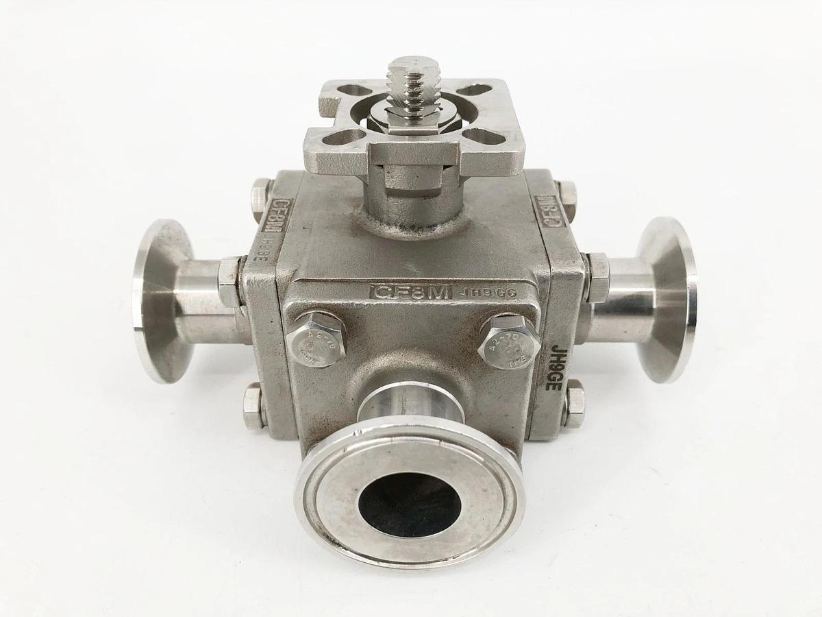 New 1" CF8M 200WOG Stainless Steel Sanitary Valve 3-Way - No Box