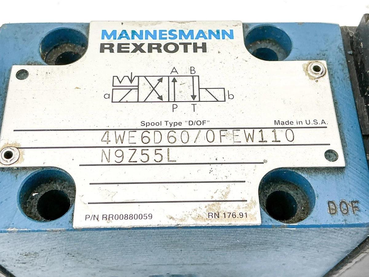 Used Rexroth 4WE6D60/0FEW110N Solenoid Valve 110/120V 50VA/220VA