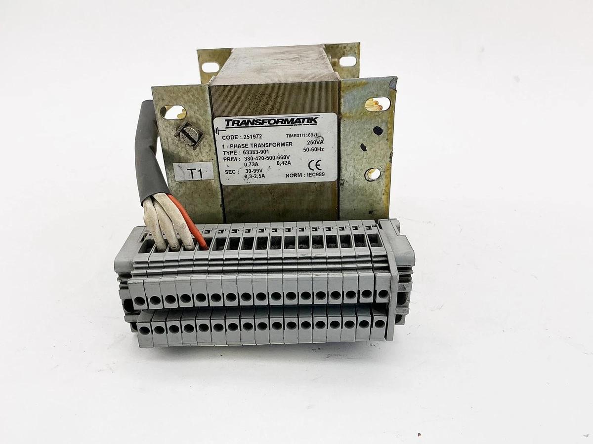 Used Transformatik 251972 Transformer Type 63383-901 250VA 50/60Hz 660V 0.73A
