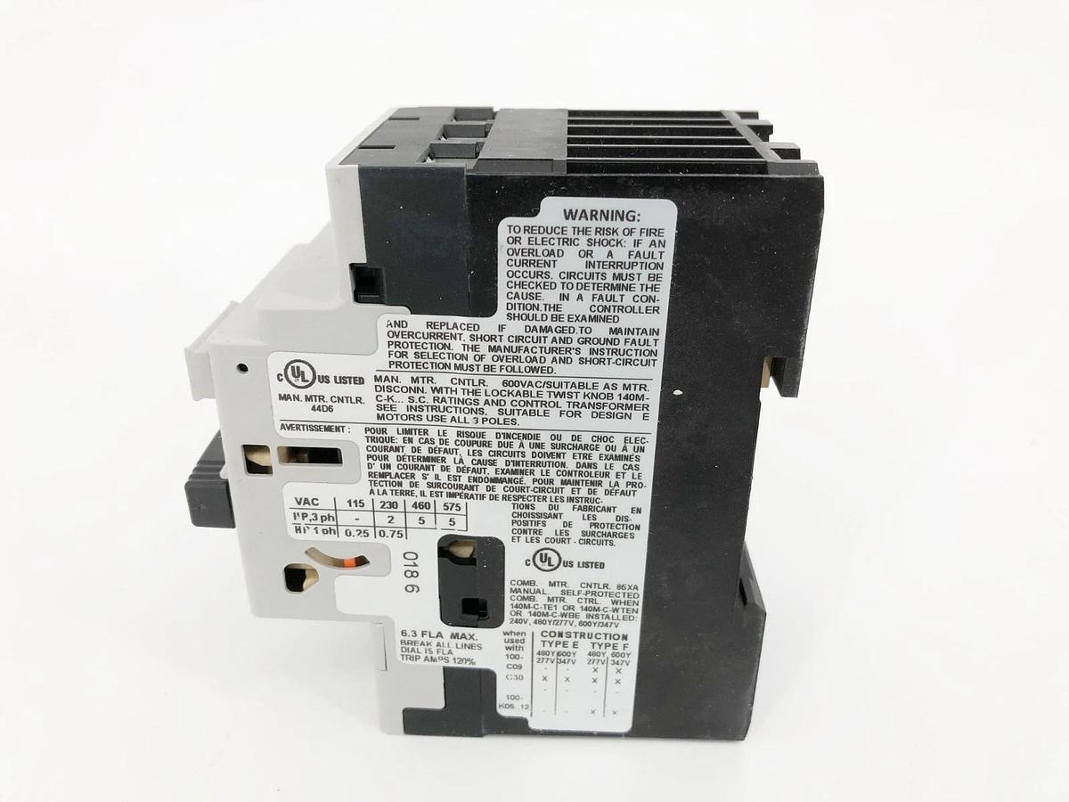 New Allen Bradley 140M-D8E-B63 Ser. D Motor Protector Breaker 4-6.3A