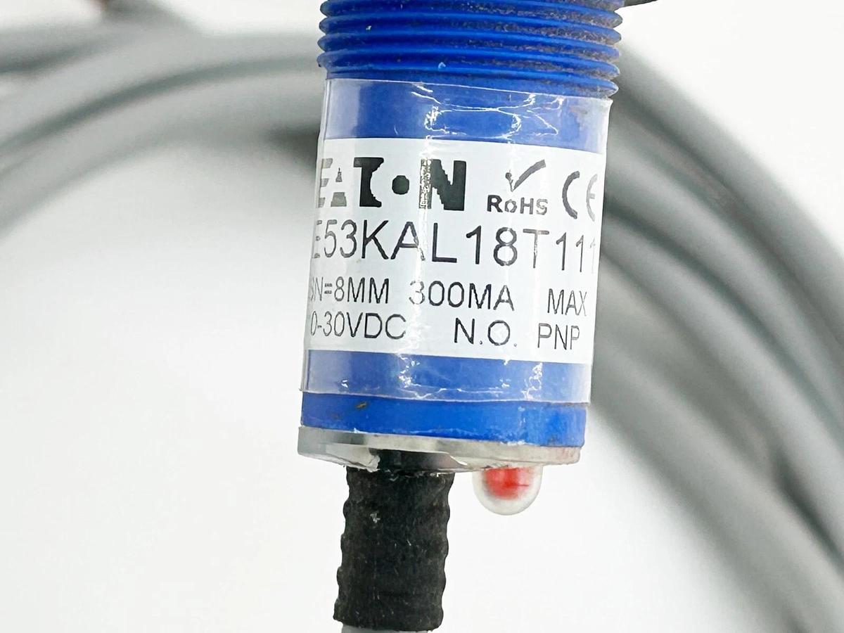 Used Eaton E53KAL18T111 Tublar Capacitive Proximity Sensor 3W PNP 2.5MA