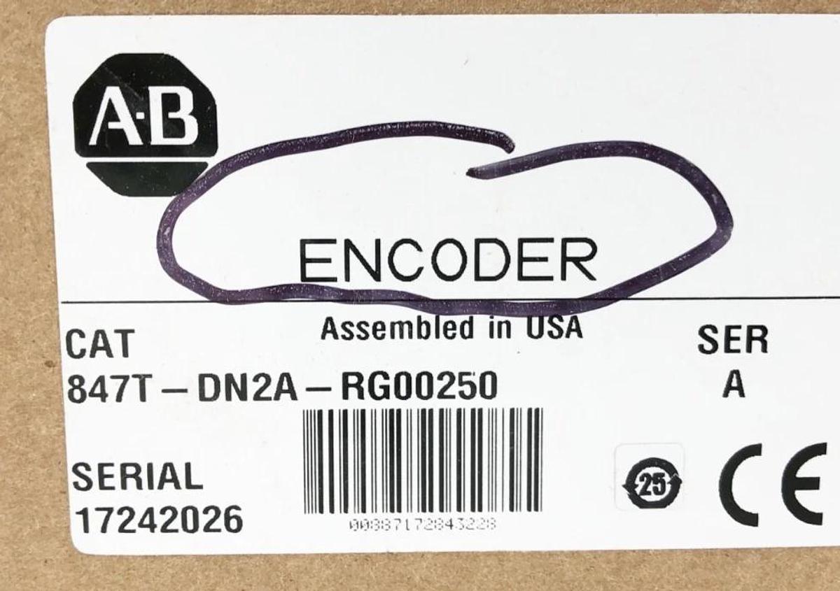 New Allen-Bradley 847T-DN2A-RG00250 Incremental Encoder 8-30VDC - Sealed Box