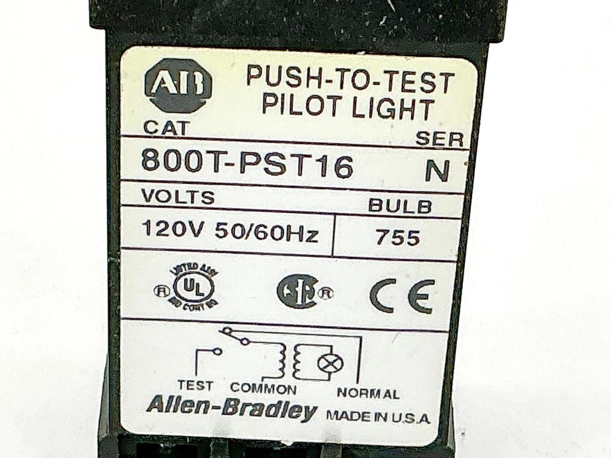 New Lot of 3 Allen Bradley 800T-PST16 Pilot Light 120V Ser.N- No Box