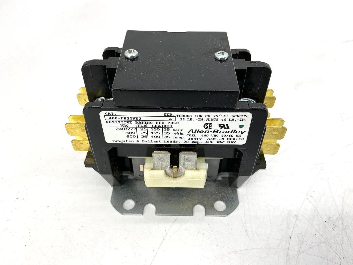 New Allen Bradley 400-DP25NB2 Ser A Definite Purpose Contactor 2P 480V 50/60HZ
