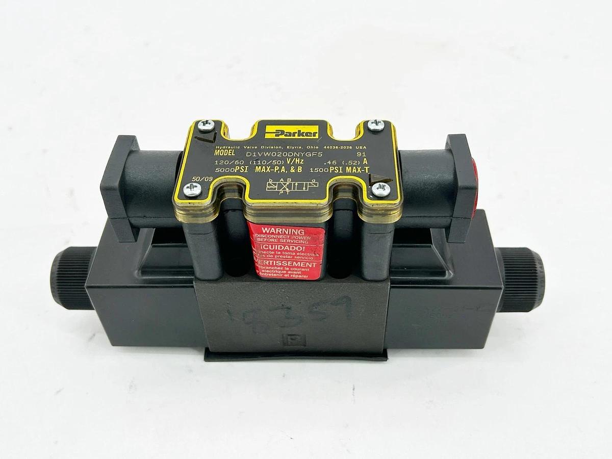 New Parker D1VW020DNYGF5-91 Hydraulic Solenoid Valve 120V .52A 5000PSI - No Box