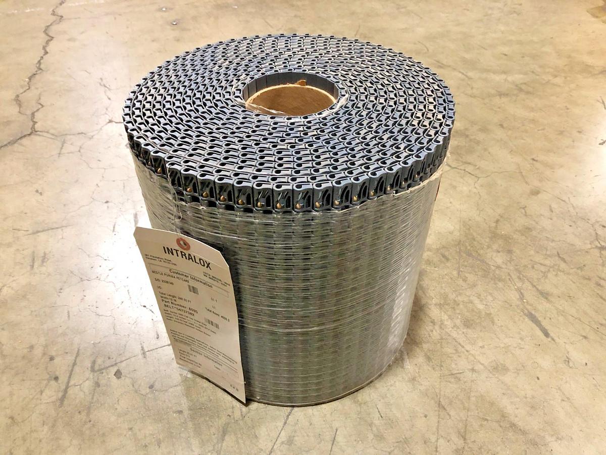 New Intralox 8095 Series 1000 Flat Top Acetal Gray 25.87FT x 12" W - No Box