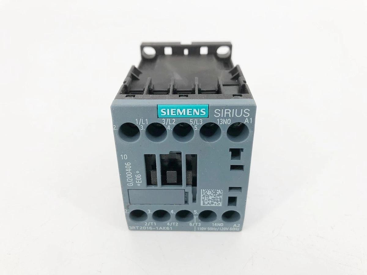 New Siemens 3RT2016-1AK61 Contactor 3P 9A 110/120V 13Y533