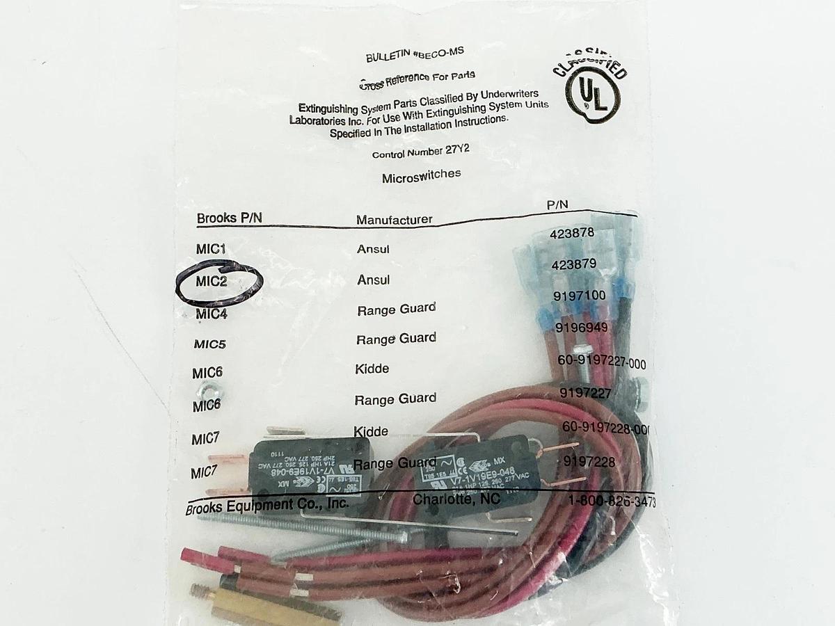 New Lot of 2 Brooks MIC2 Micro Switch 21A 2HP 277V