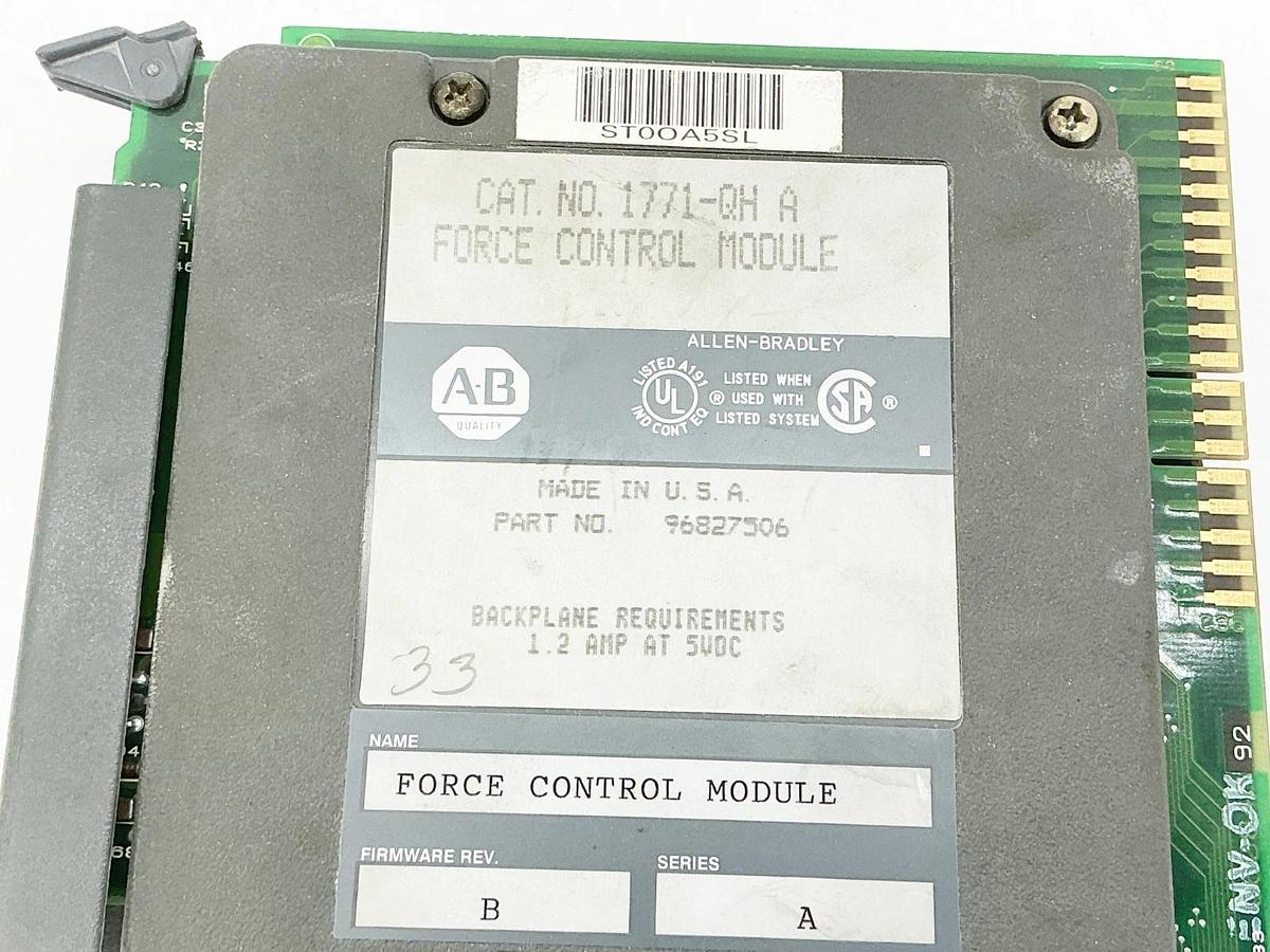 Used Allen Bradley 1771-QH Force Control Module 1.2A 5VCD Firmware Rev.A Ser.A