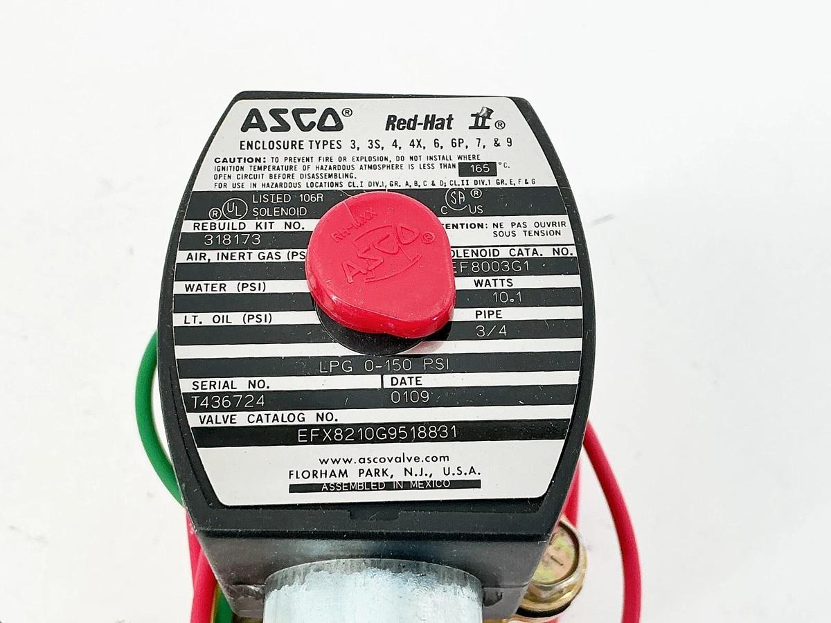 New Asco EFX8210G95-18831 208-220/240VAC Solenoid Valve 10.1W 3/4" Pipe