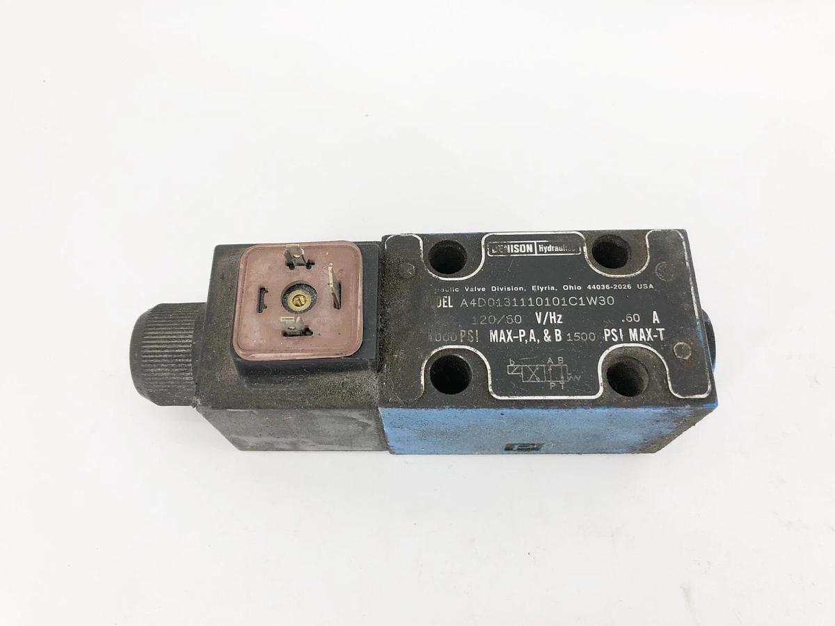 Used Denison Hydraulics A4D0131110101C1W30 Valve 120V 60Hz 0.60A 4000psi