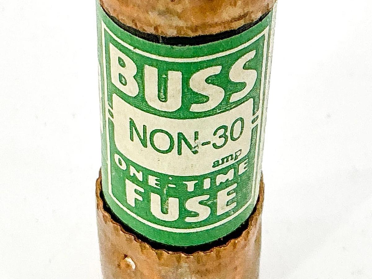 New Lot of 4 Bussmann NON-30 One Time Fuse 30A 250V Class K5 - No Box