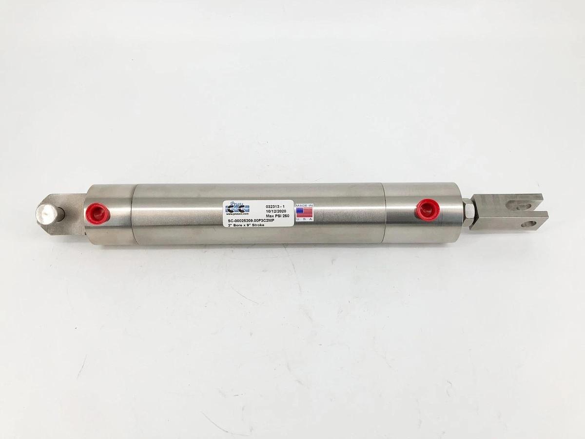 New C&C SC-00025209.00P3C2MP Cylinder 2" Bore 9" Stroke 250psi SS - No Box