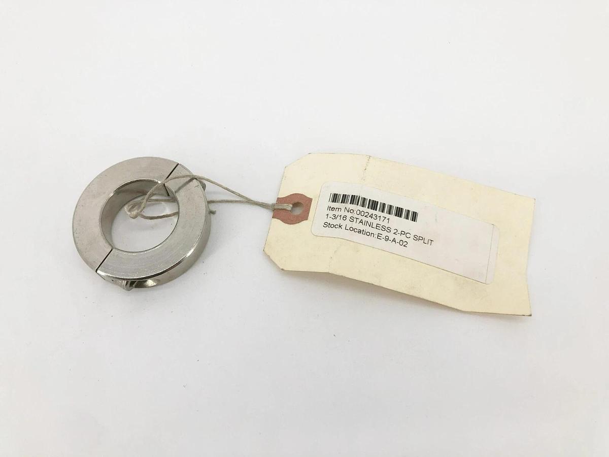 New Climax 2C-118-S Two-Piece Split Clamp Collar Stainless Steel 1-3/16" ID