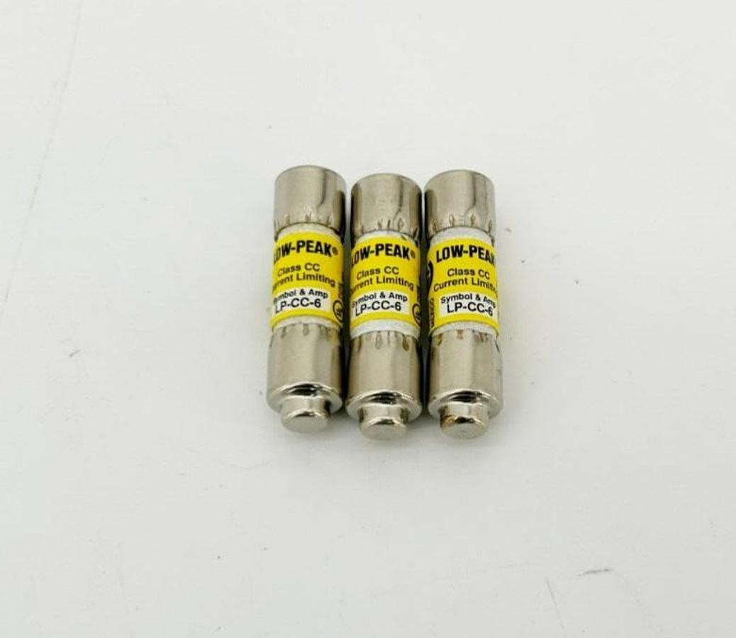 Lot of 3 New Bussmann LPCC-6 Fuses 6A 600VAC Class CC