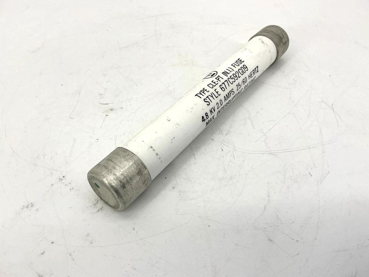 New Westinghouse 677C592G09 Type CLE-PT (NI) Fuse 2A 4.8KV 25/60HZ - No Box