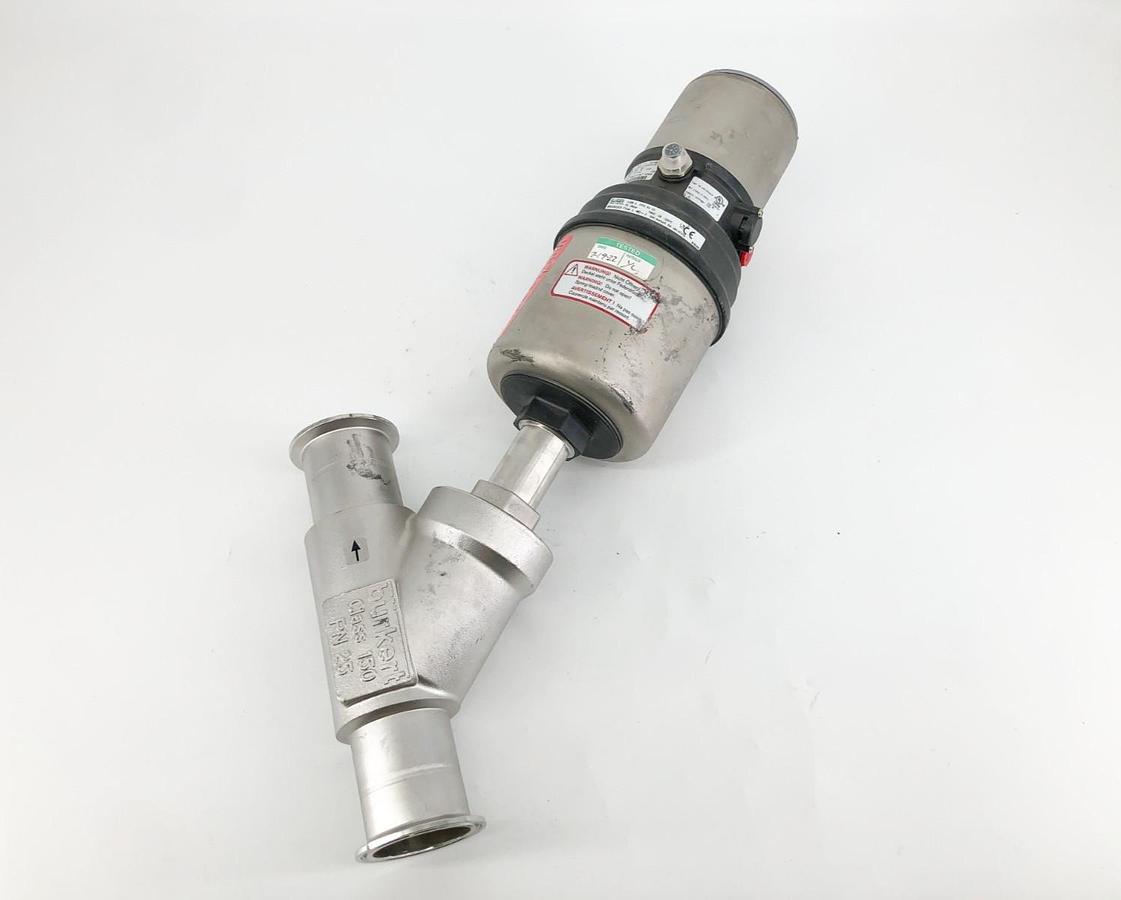 Used Burkert 00188269 Angle Seat Valve 2100 A PTFE Kv 55 PS 10bar
