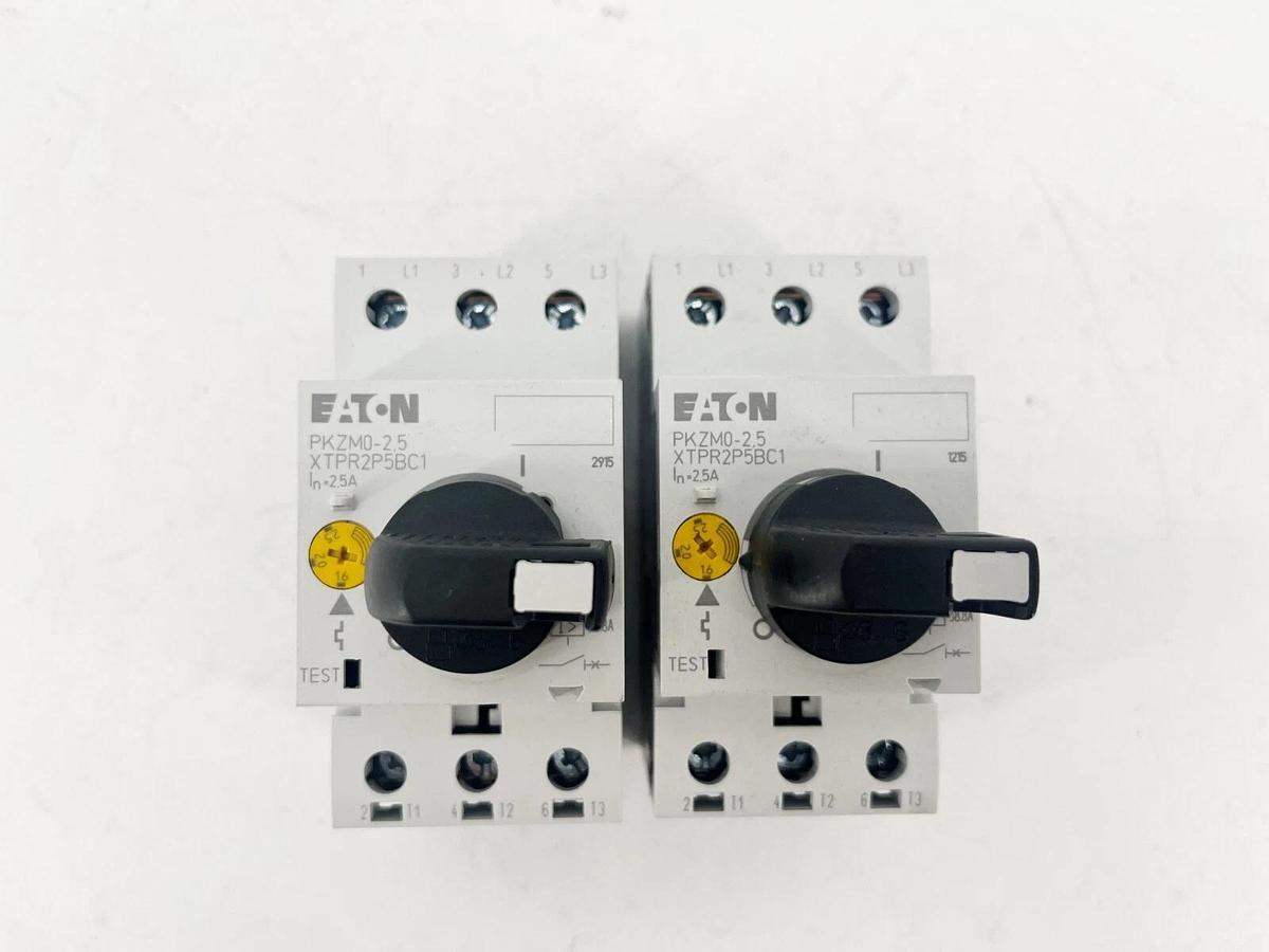 Used Lot of 2 Eaton PKZM0-2.5 Motor Circuit Breakers 1.6-2.5A Range XTPR2P5BC1