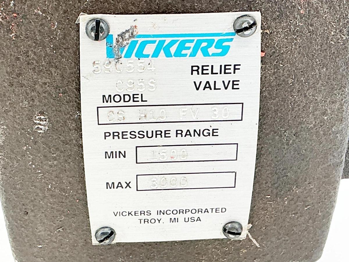 New Vickers CS-H10-FV-30 Hydraulic Balanced Piston Relief Valve 3000PSI 590554