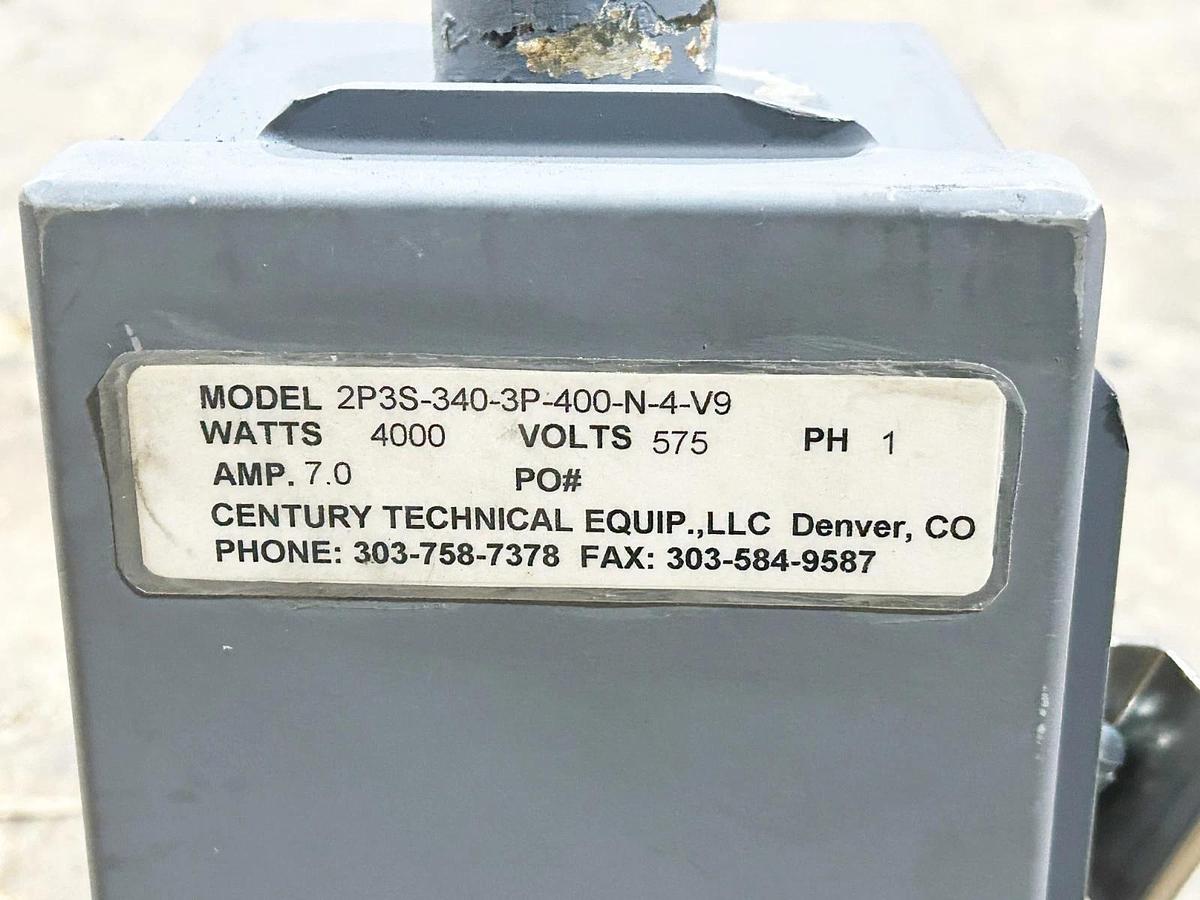 Used Century Technical Equipment 2P3S-340-3P-400-N-4-V9 Heater Element 4000W 575V