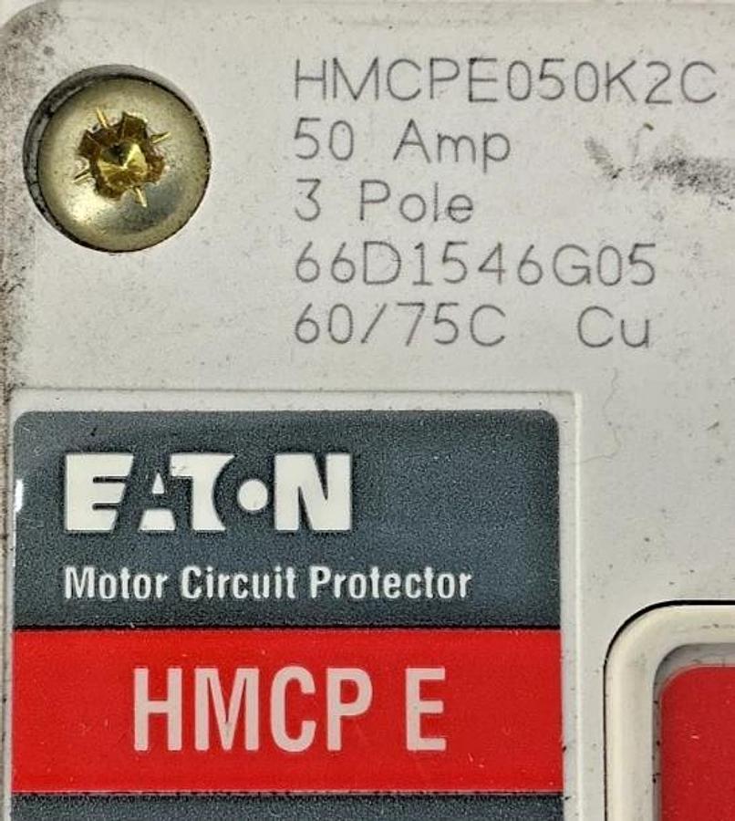 Used Eaton HMCPE050K2C Motor Circuit Protector HMCP-E 3-Pole 50A 480V
