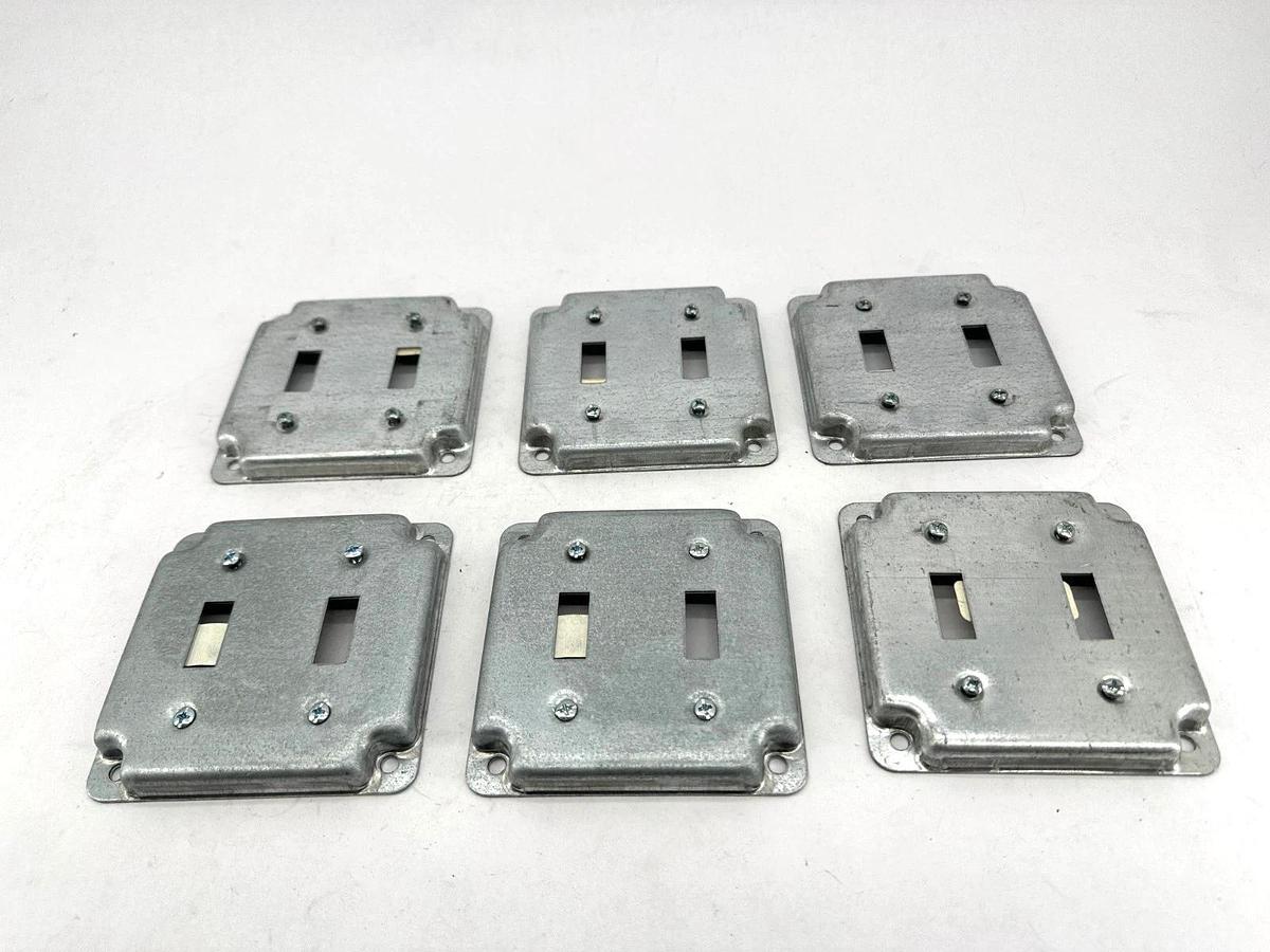 Lot of 6 New Steel City RS-5 2 Toggle Switch Cover 4" - No Box