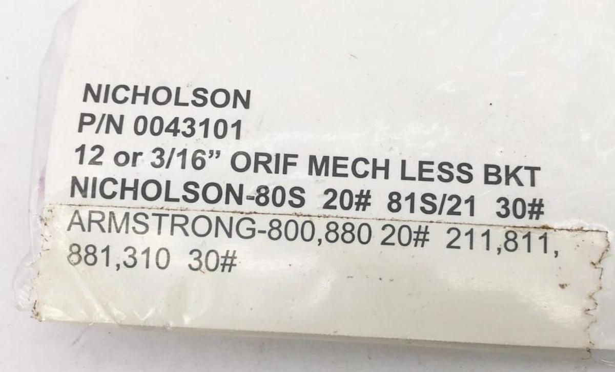 New Nicholson 0043101 Repair Kit 12 or 3/16" ORIF MECH LESS BKT