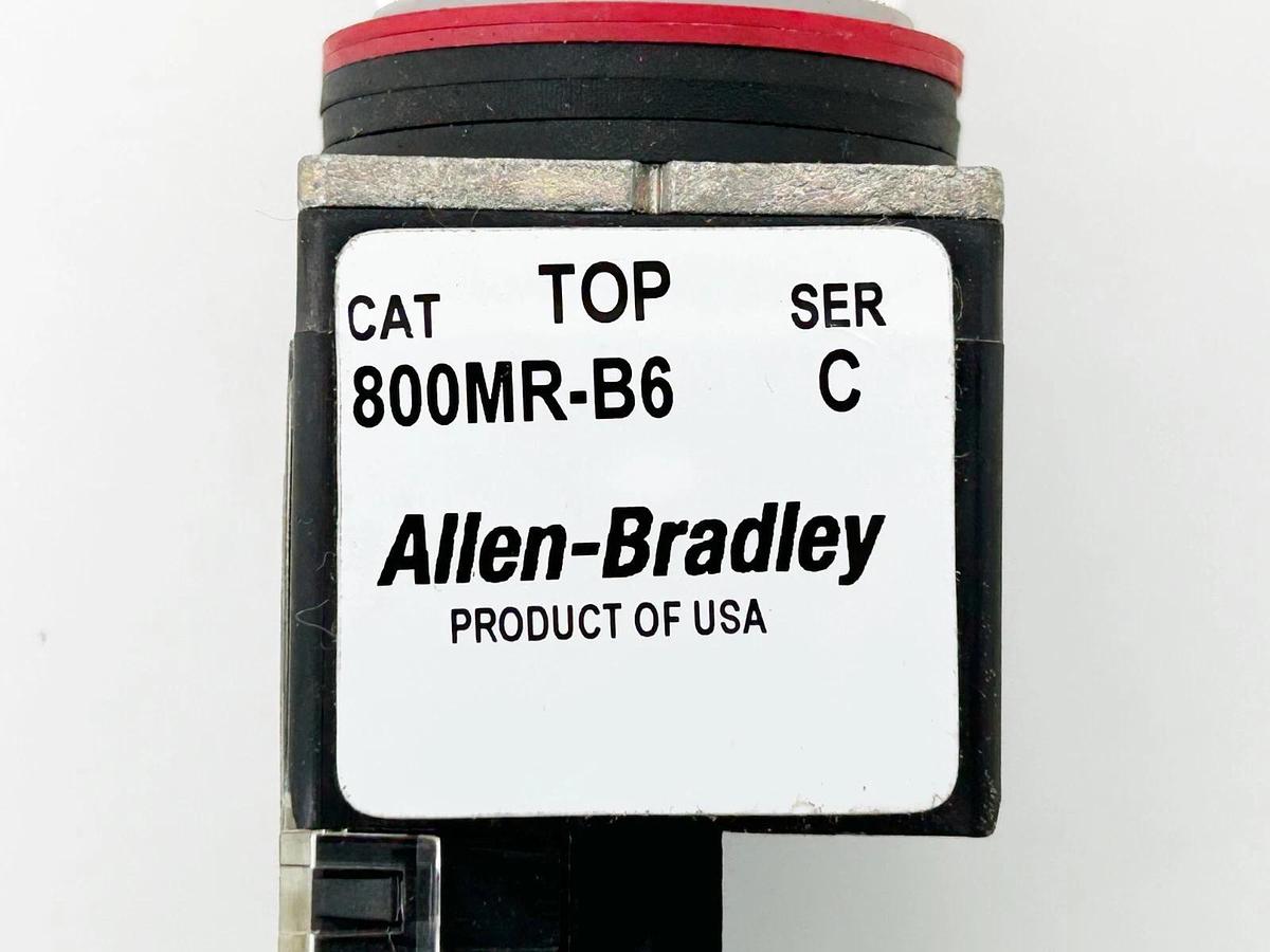 New Allen Bradley 800MR-B6A4K Pushbutton Momentary Contact Red Ser.C - No Box