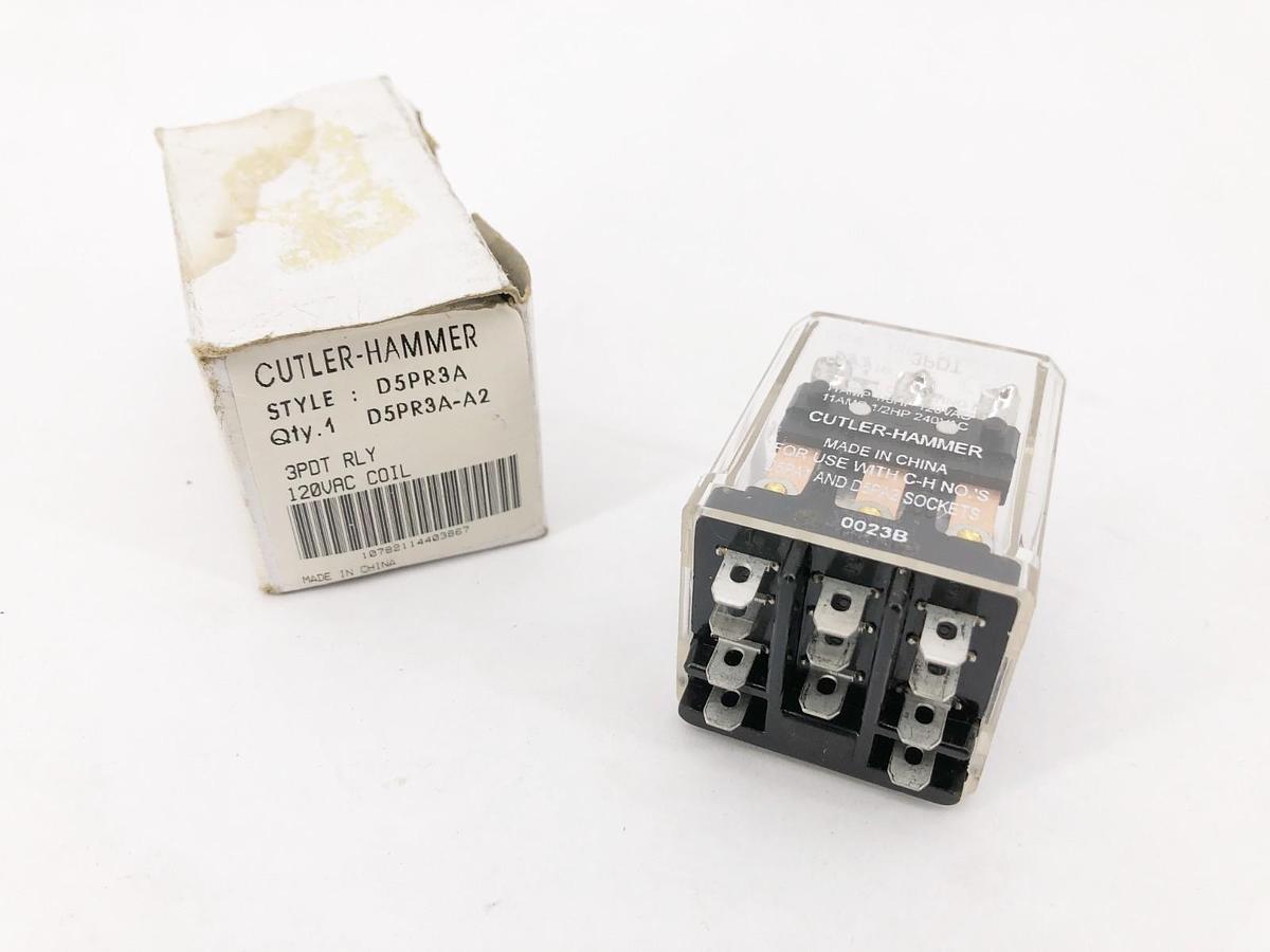 New Cutler Hammer D5PR3A Relay 3PDT 120VAC