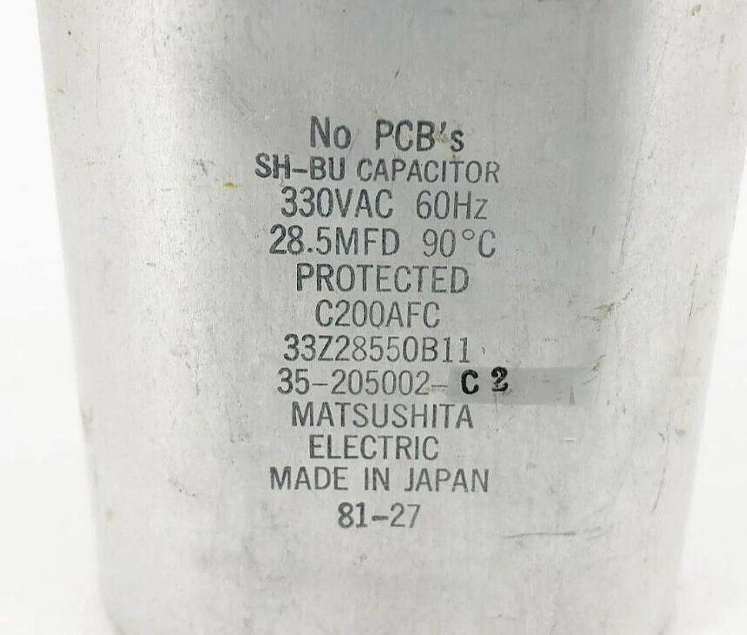 Used Matsushita SH-BU Capacitor 330VAC C200AFC 33Z28550B11 35-205002-C2