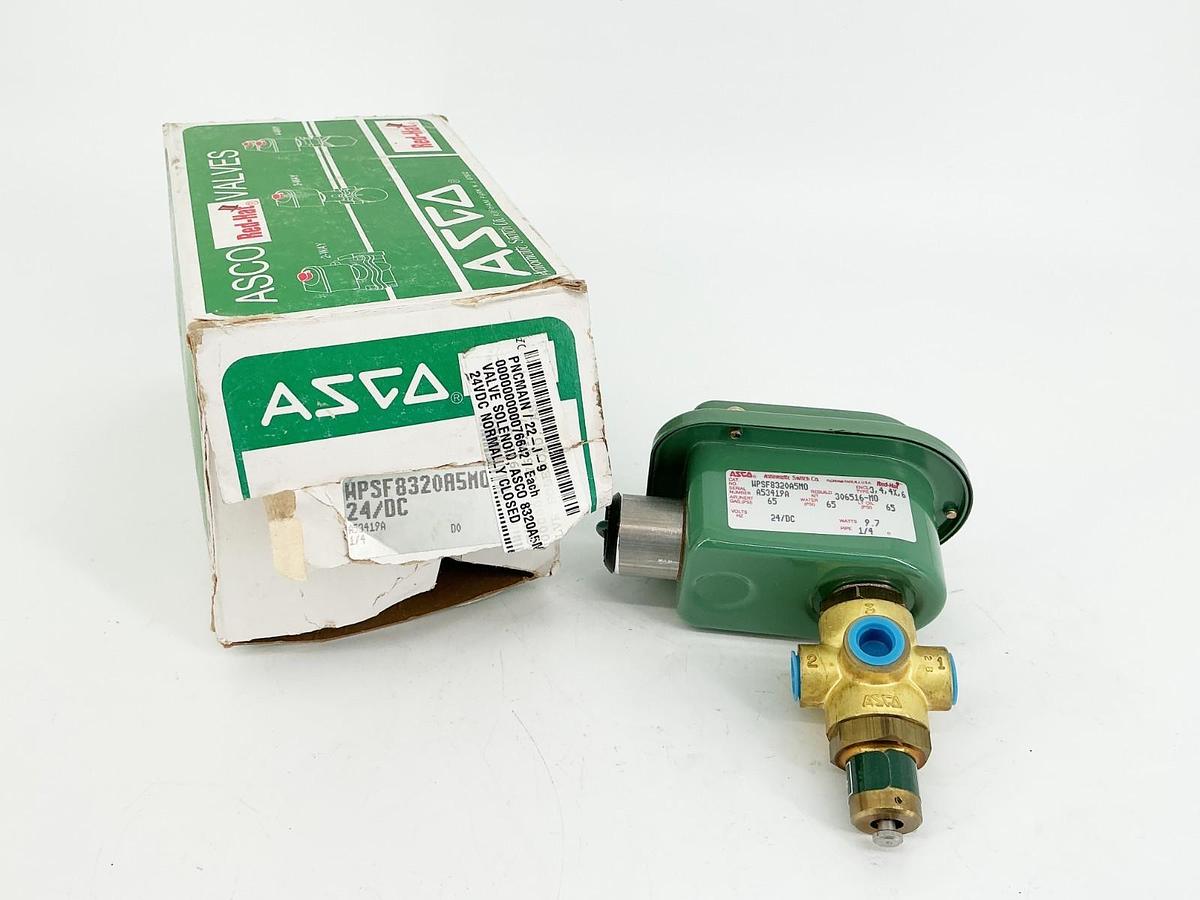 New Asco WPSF8320A5MO 24VDC Solenoid Valve 1/4" Pipe 65PSI 9.7W