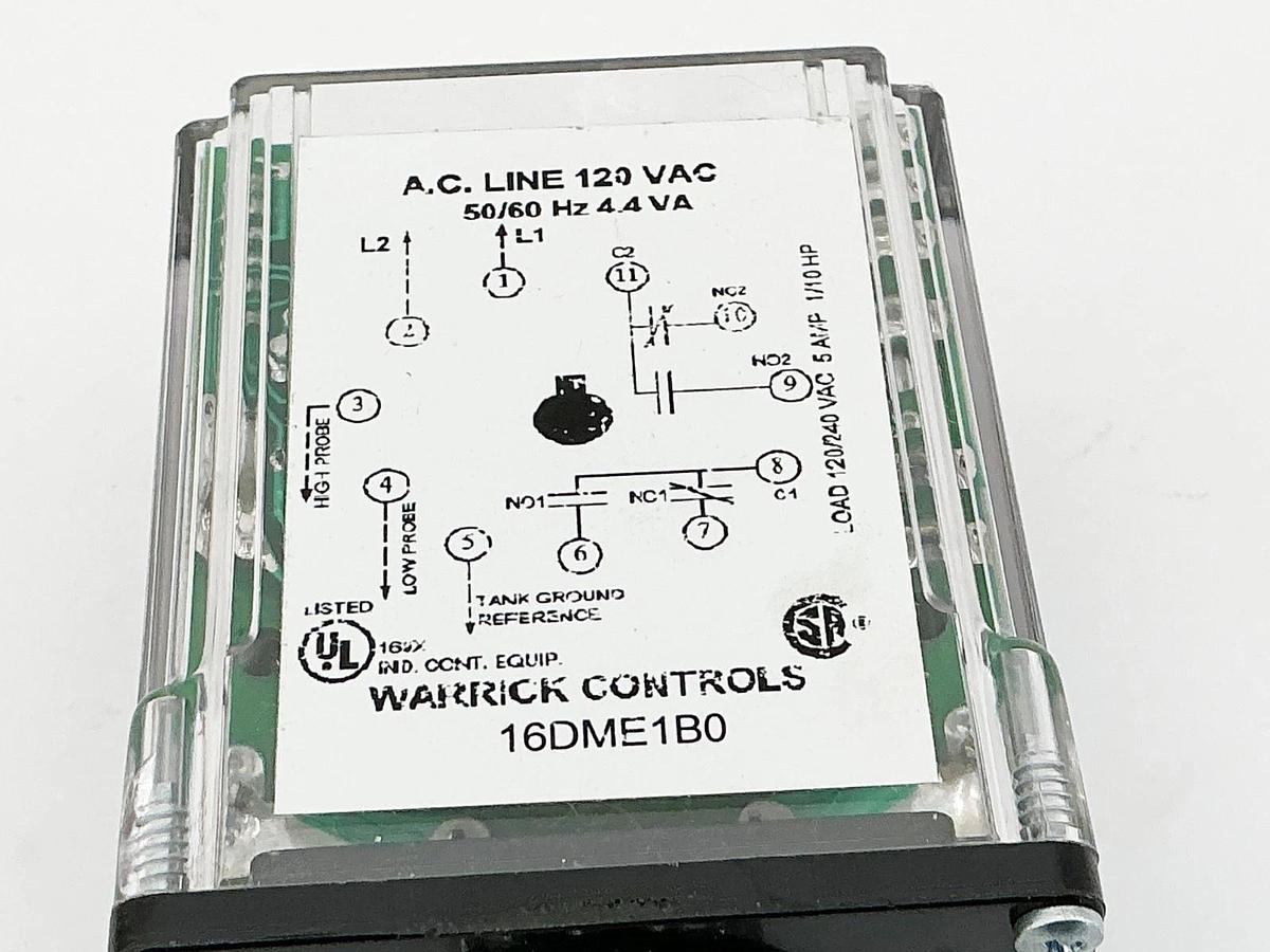 New Warrick Controls 16DME1B0 AC Line Relay 120V 50/60Hz 4.4VA 11Pin