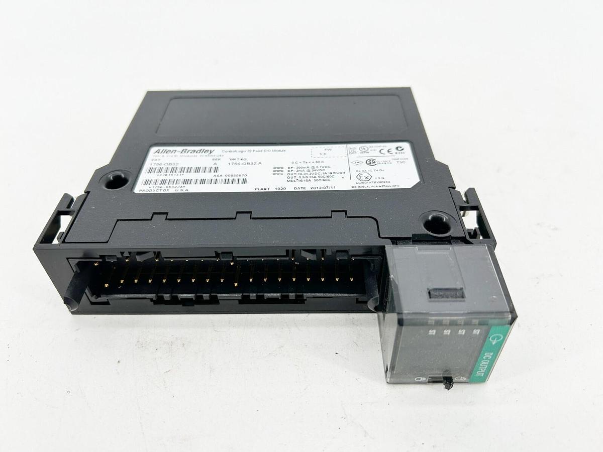 Used Allen Bradley 1756-OB32 Controllogix 32 Point D/O Module 0.5-1A 12-24VDC 32 Outp
