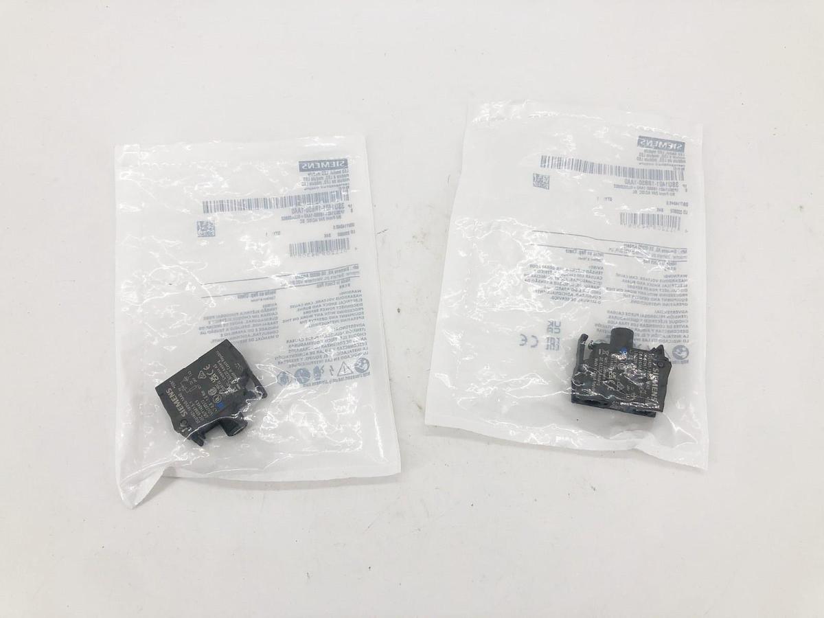 Lot of 2 New Siemens 3SU1401-1BB50-1AA0 LED Button Modules